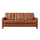 Aiden MCM Top-Grain Leather 3 Seat Sofa 80'