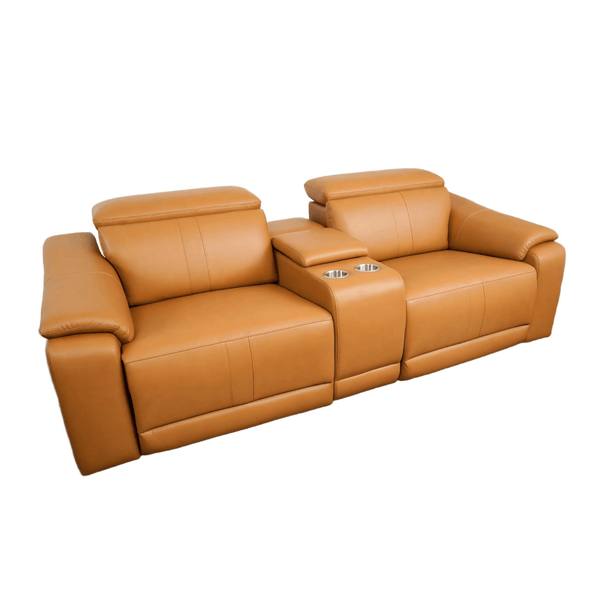 2-Seat Modular Leather Recliner Sofa with Cup Holders 88.5