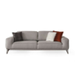 90" Linen Sleeper Sofa with Toss Pillows & Silver Stainless Steel Legs