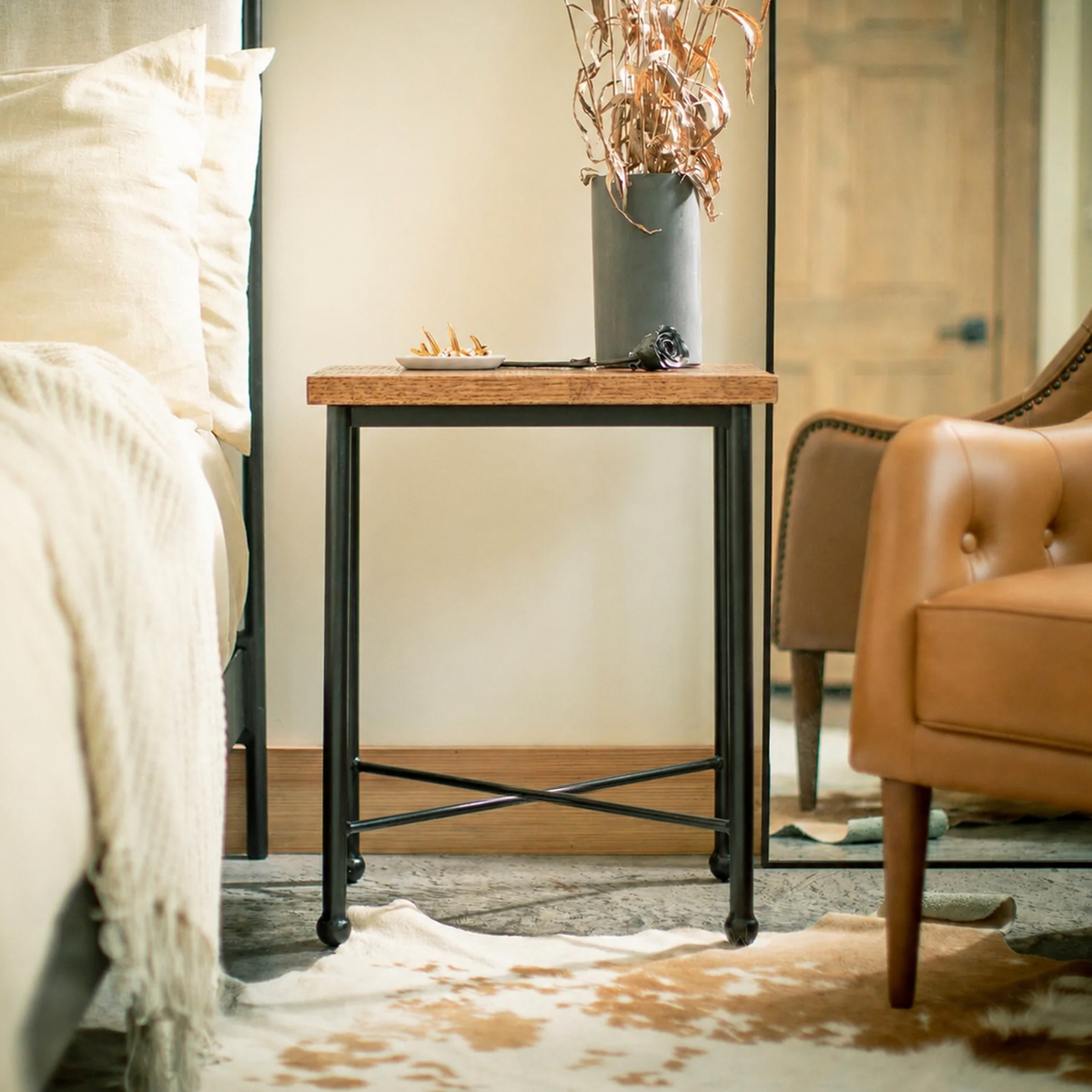Corinth Hand-Forged Iron Side Table – hand-forged iron