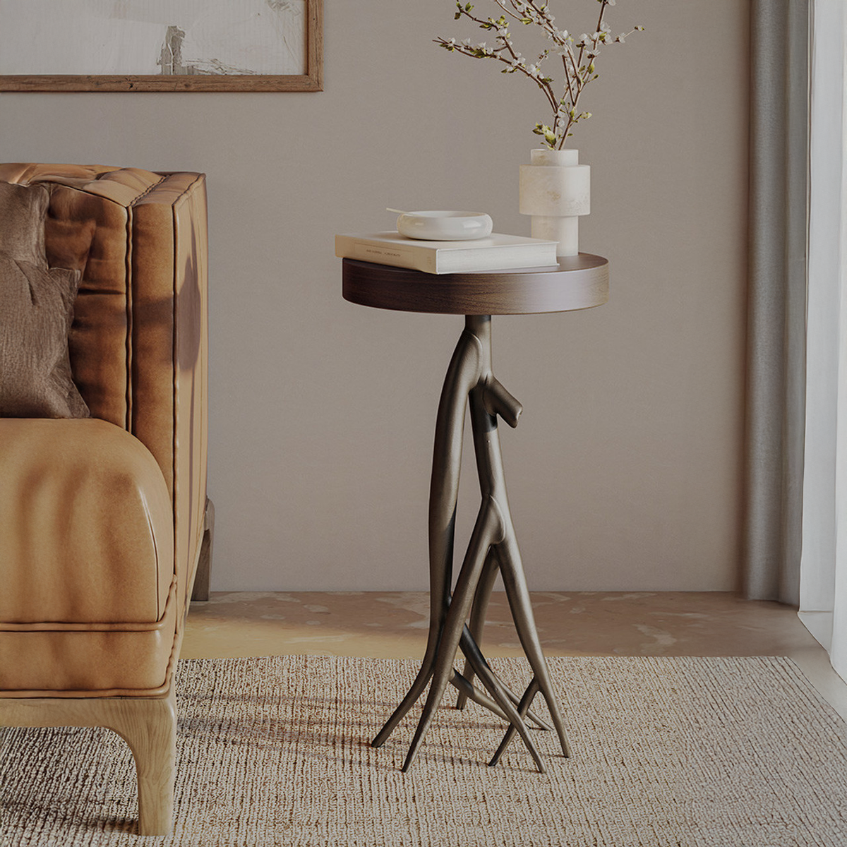 Driftwood Hand-Forged Iron Accent Table – hand-forged iron
