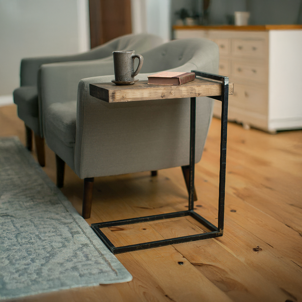 Meridian Hand-Forged Iron C Table – hand-forged iron