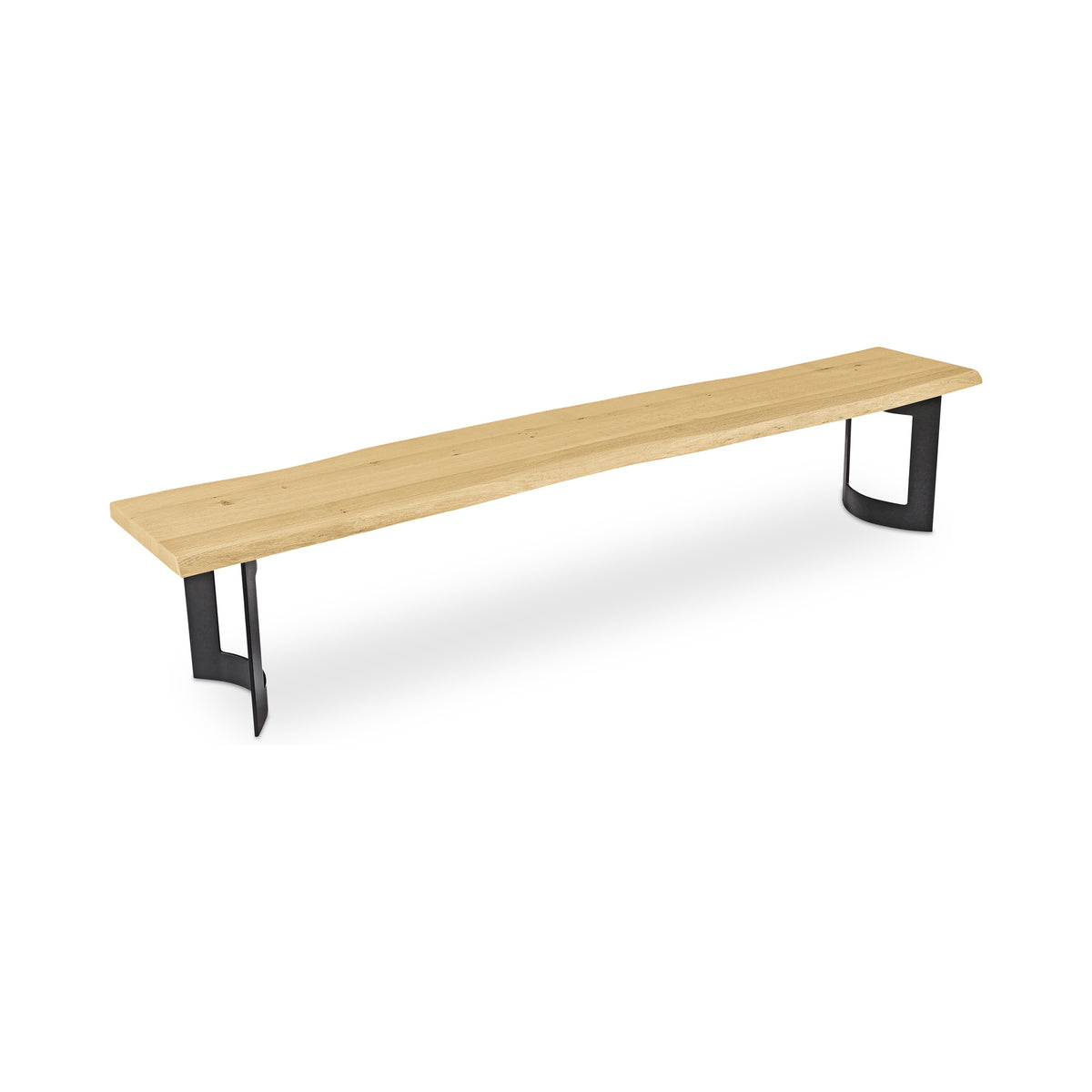 Bent Bench – 76" and 92" Live-Edge Solid Oak Bench (10)