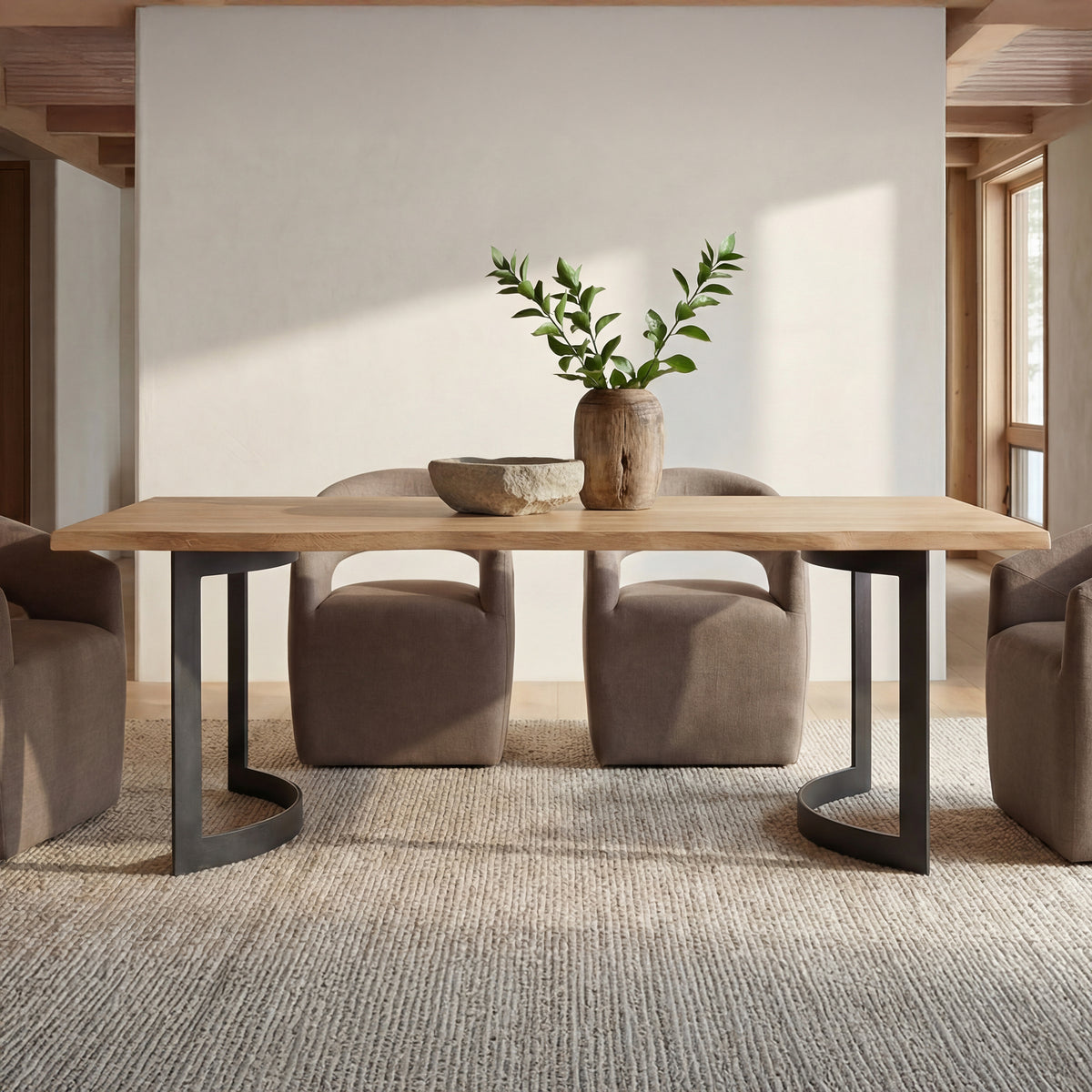 Bent Dining Table – 78" and 98.5" Solid Oak Dining Table (8)