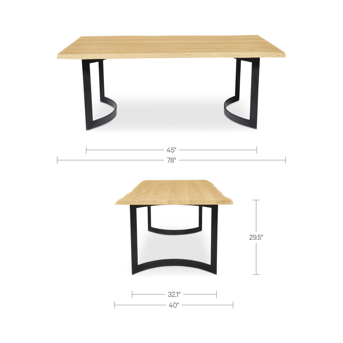 Bent Dining Table – 78" and 98.5" Solid Oak Dining Table (9)