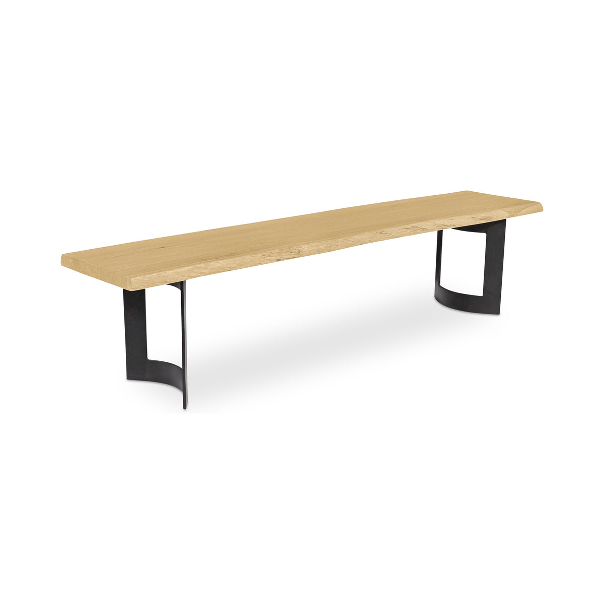 Bent Bench – 76" and 92" Live-Edge Solid Oak Bench (2)