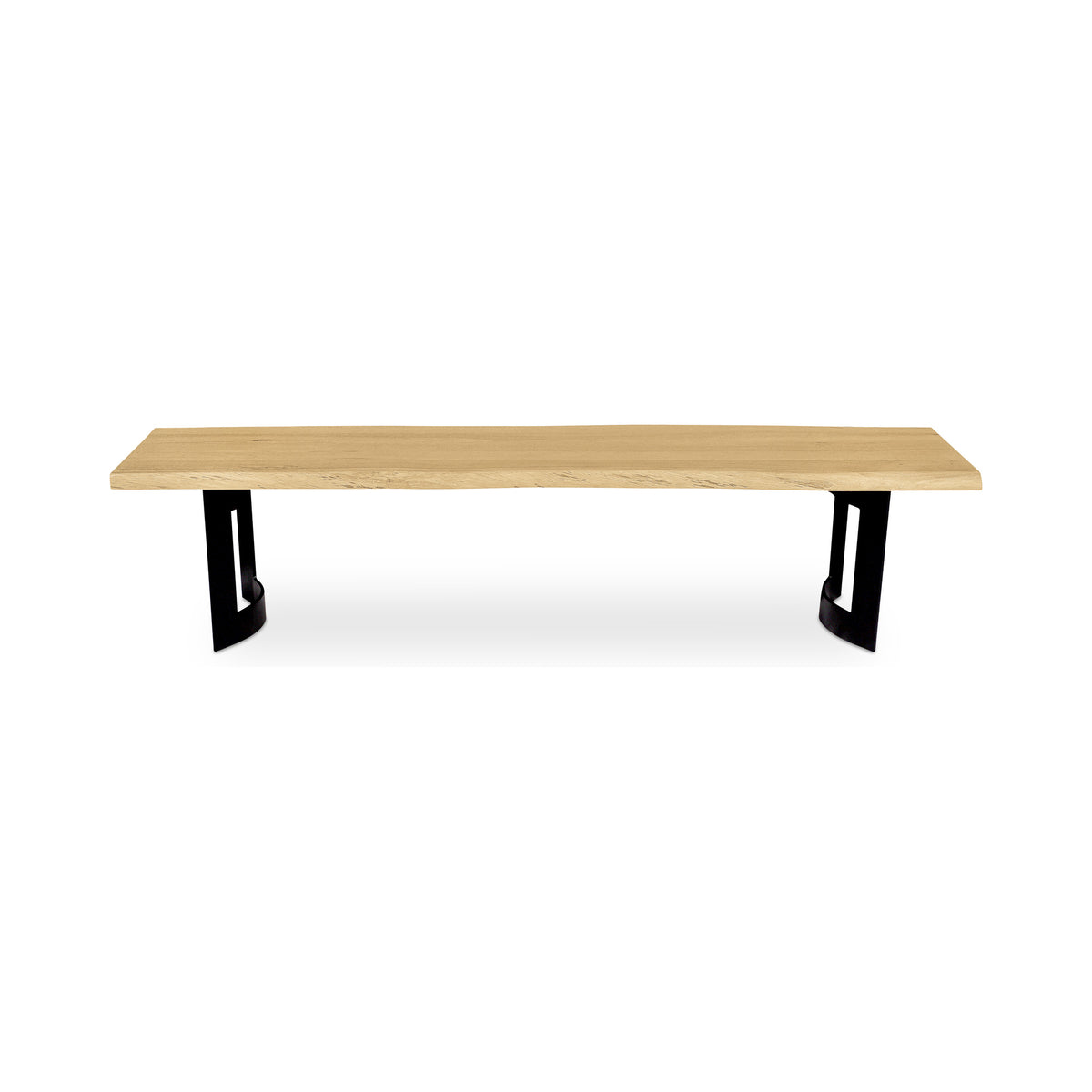 Bent Bench – 76" and 92" Live-Edge Solid Oak Bench (1)