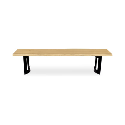 Bent Bench – 76" and 92" Live-Edge Solid Oak Bench (1)