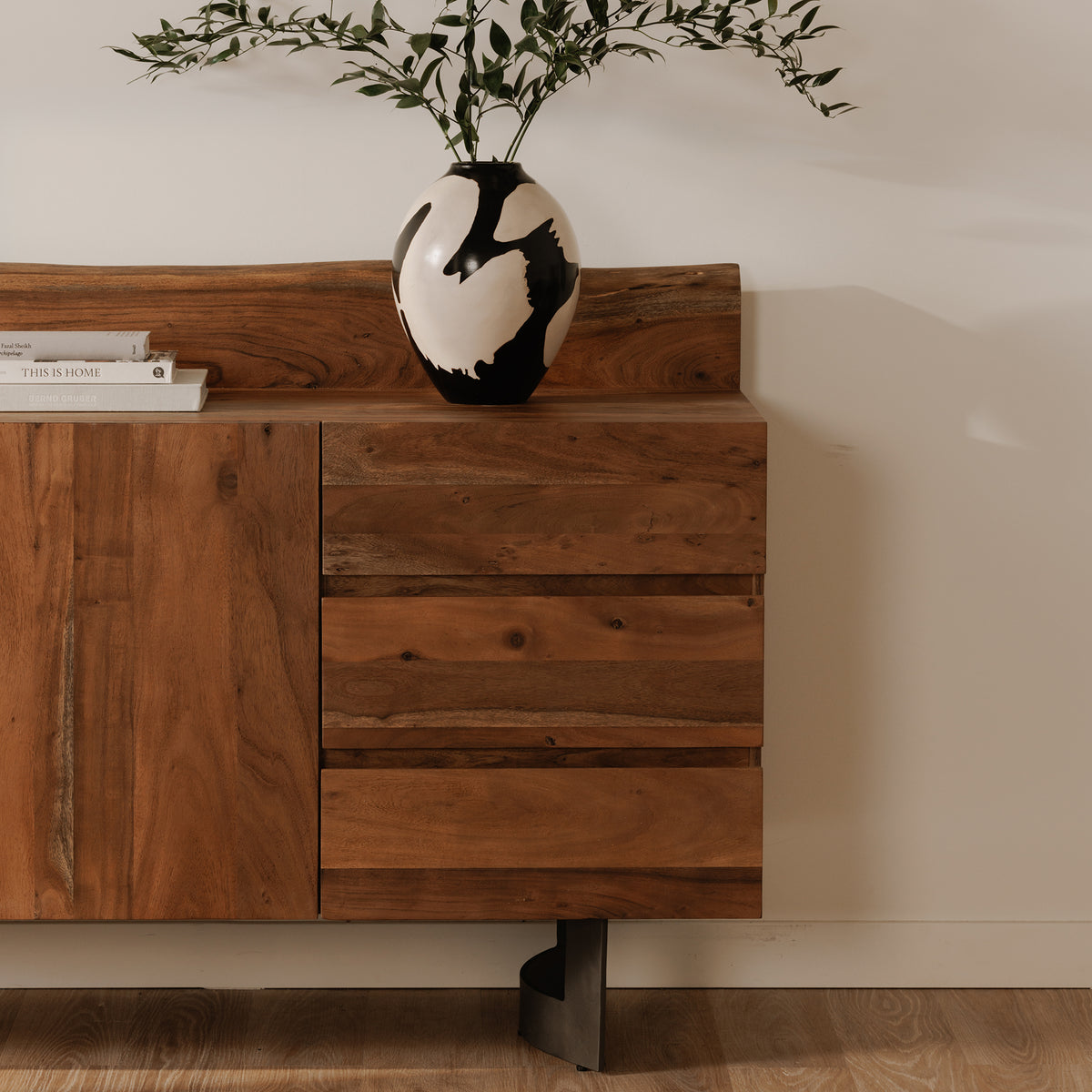 Bent Sideboard – 66" Live-Edge Acacia Sideboard (9)