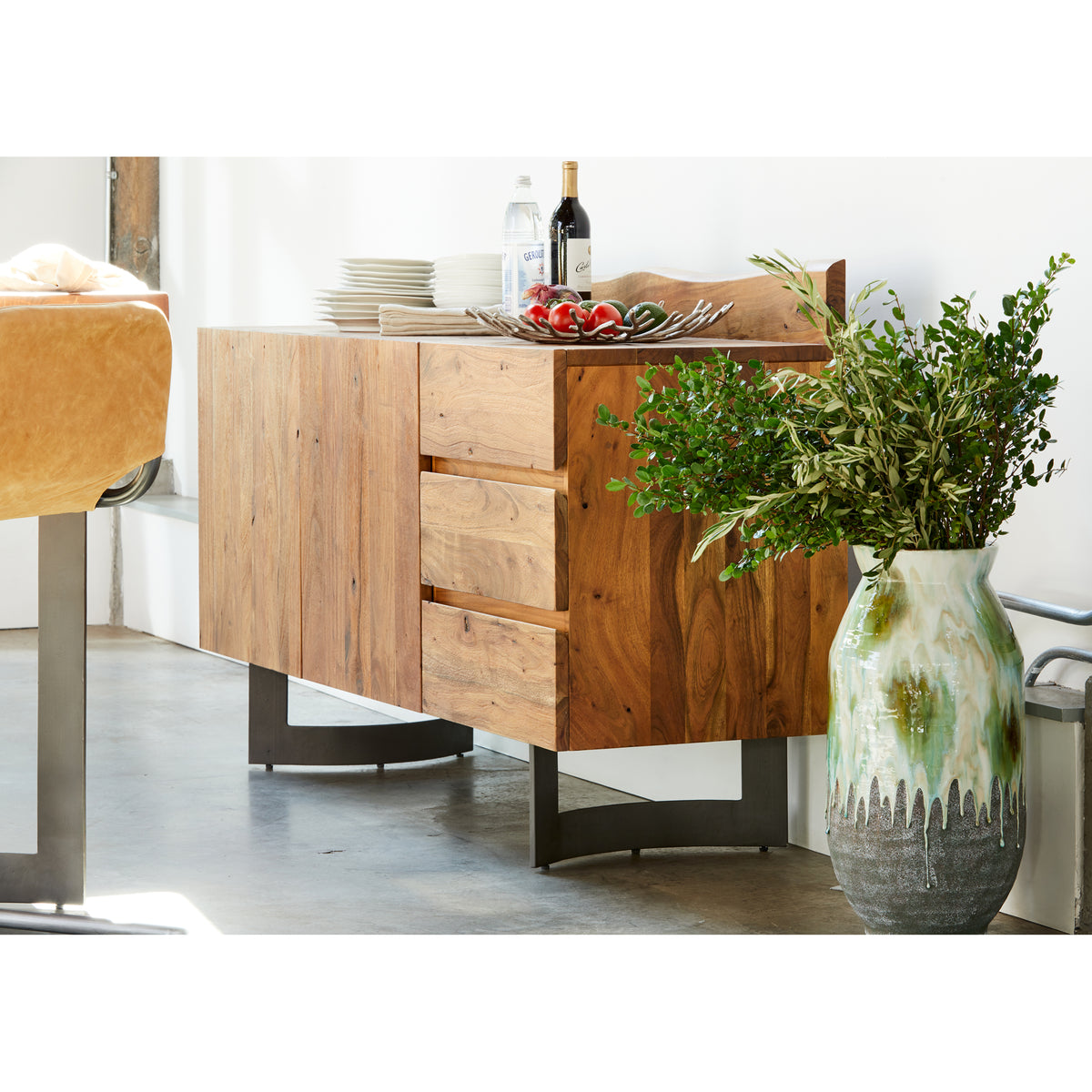 Bent Sideboard – 66" Live-Edge Acacia Sideboard (6)