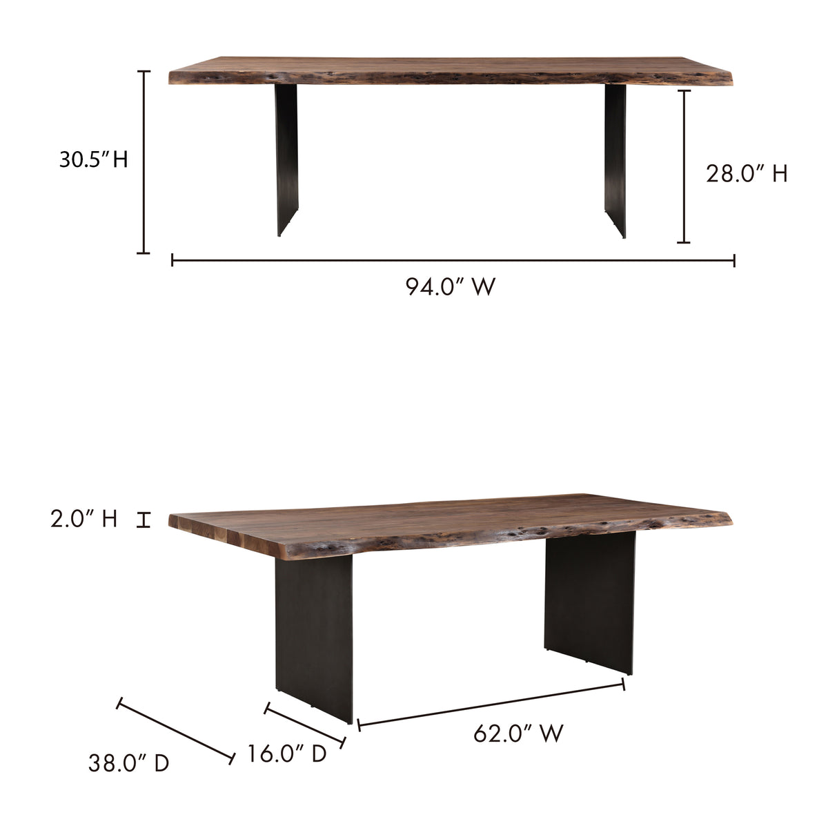 Howell Dining Table – 94" Live-Edge Acacia Dining Table (6)