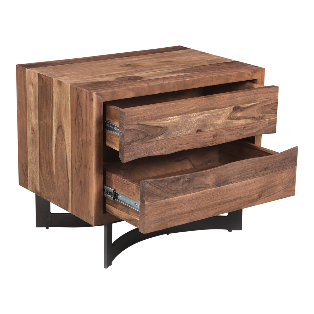Bent Nightstand – 26" Live-Edge Acacia Nightstand (3)