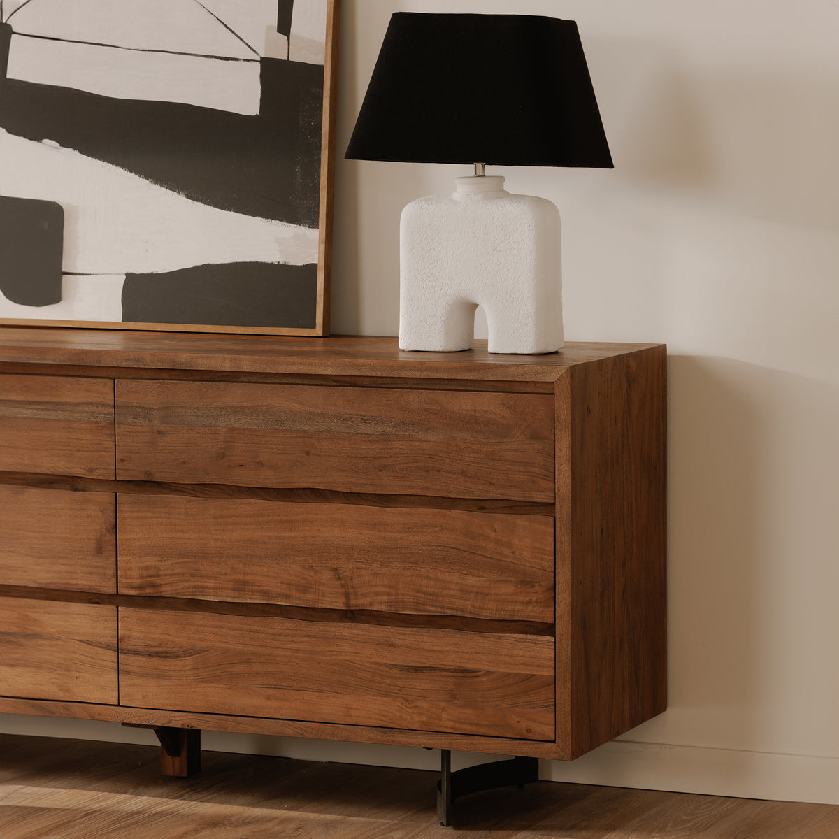 Bent Dresser – 72" Live-Edge Acacia 6-Drawer Dresser (6)