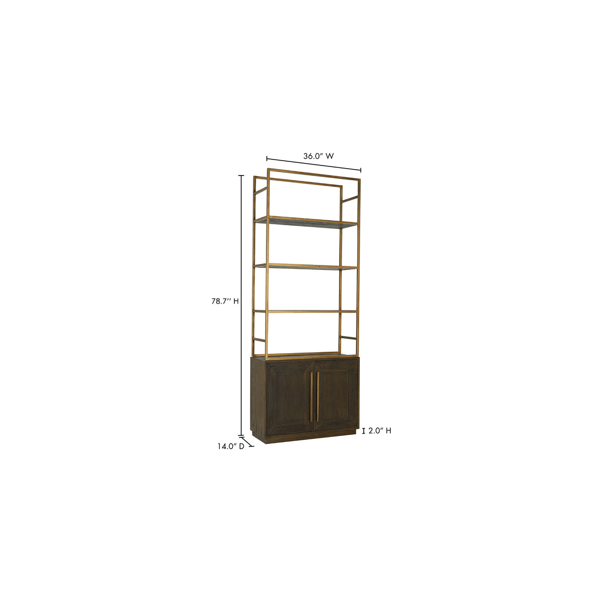 Elliot Bookshelf – 35.8" Oak and Iron Bookshelf (7)
