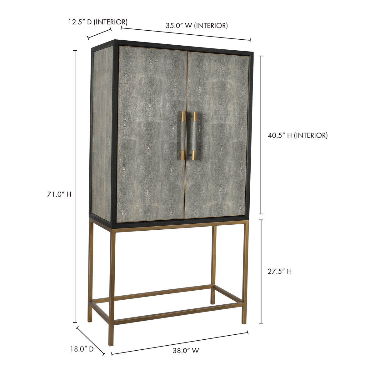 Mako Bar Cabinet – 38" Art Deco Bar Cabinet (2 Colors) (12)