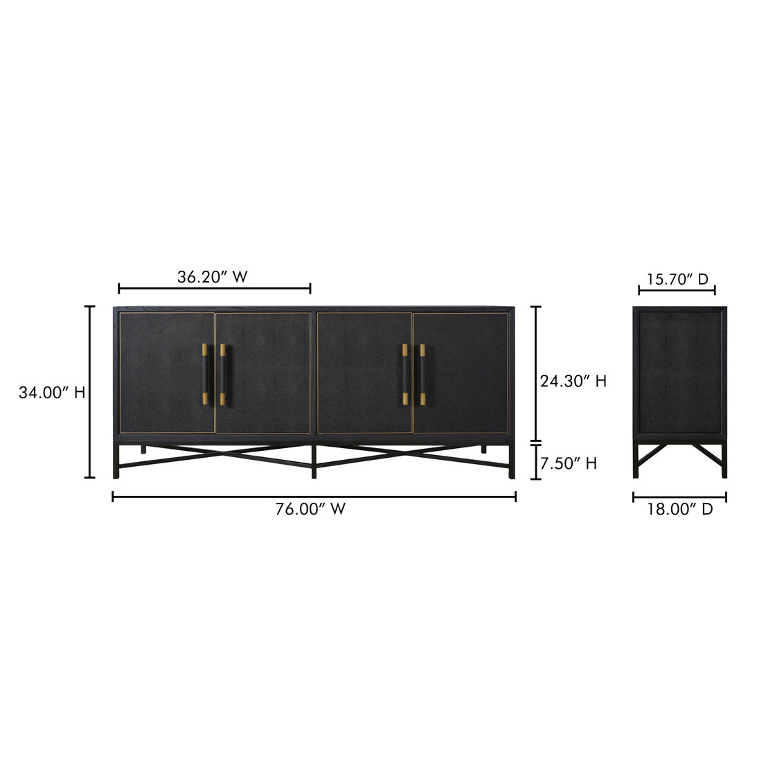Mako Sideboard – 76" to 100" Art Deco Sideboard (3 Colors) (19)