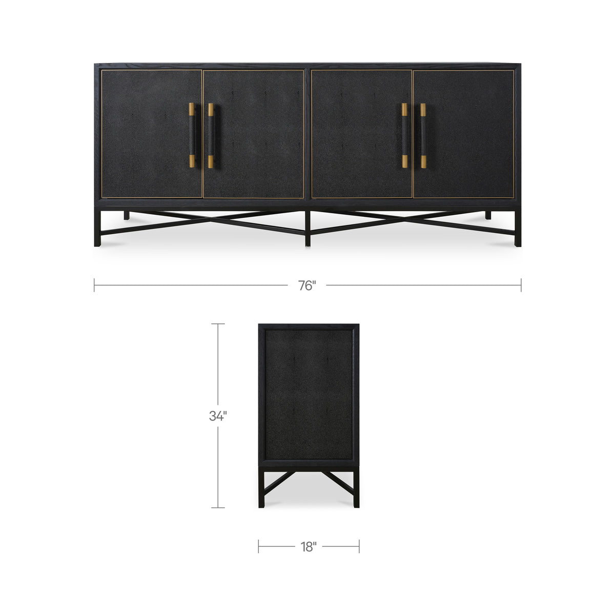 Mako Sideboard – 76" to 100" Art Deco Sideboard (3 Colors) (21)