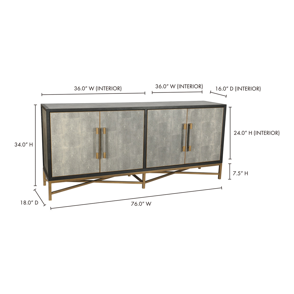 Mako Sideboard – 76" to 100" Art Deco Sideboard (3 Colors) (14)
