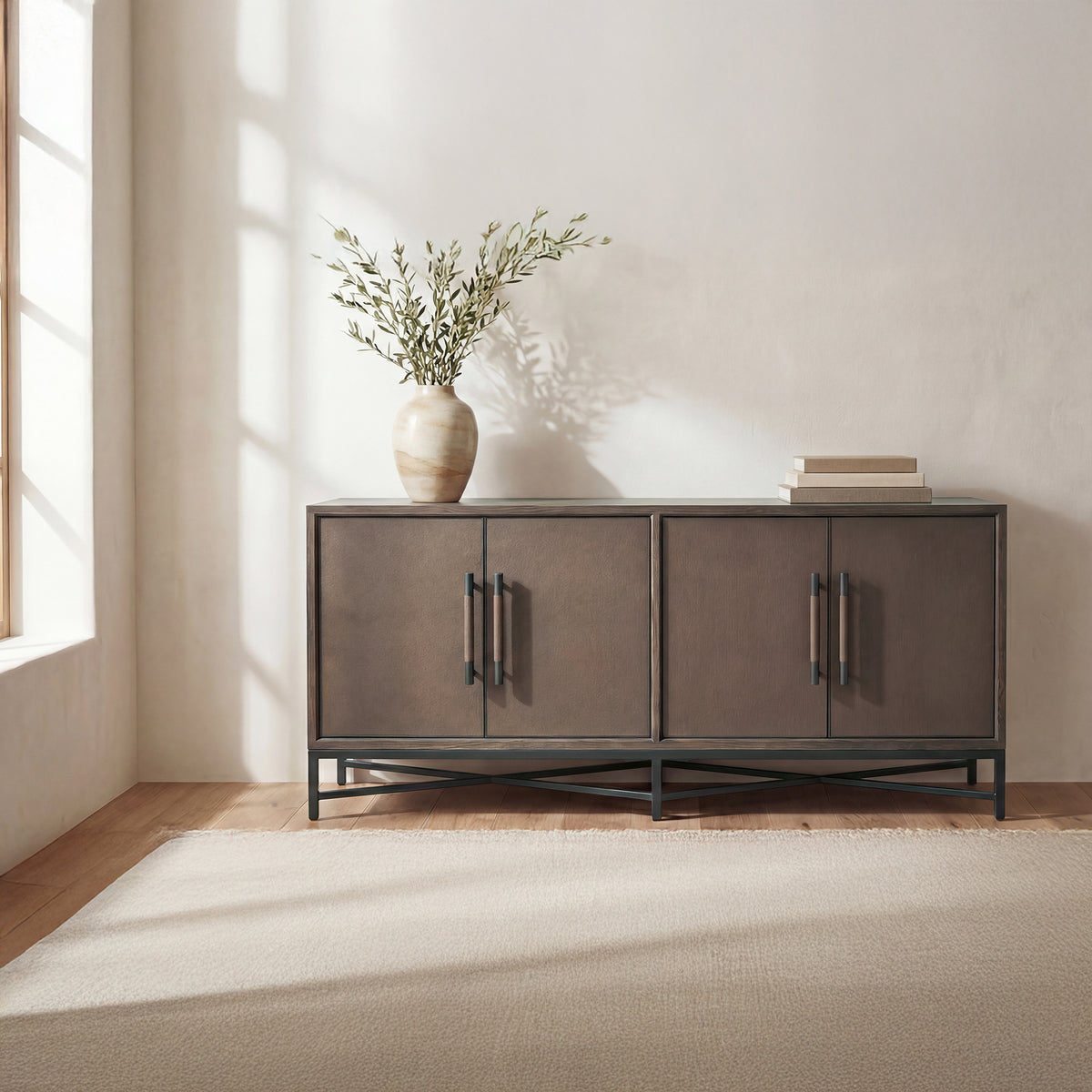 Mako Sideboard – 76" to 100" Art Deco Sideboard (3 Colors) (30)