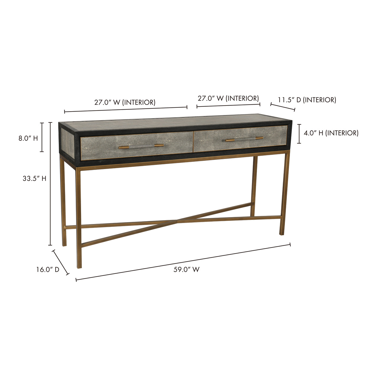 Mako Console Table – 59" Art Deco Console Table (3 Colors) (12)
