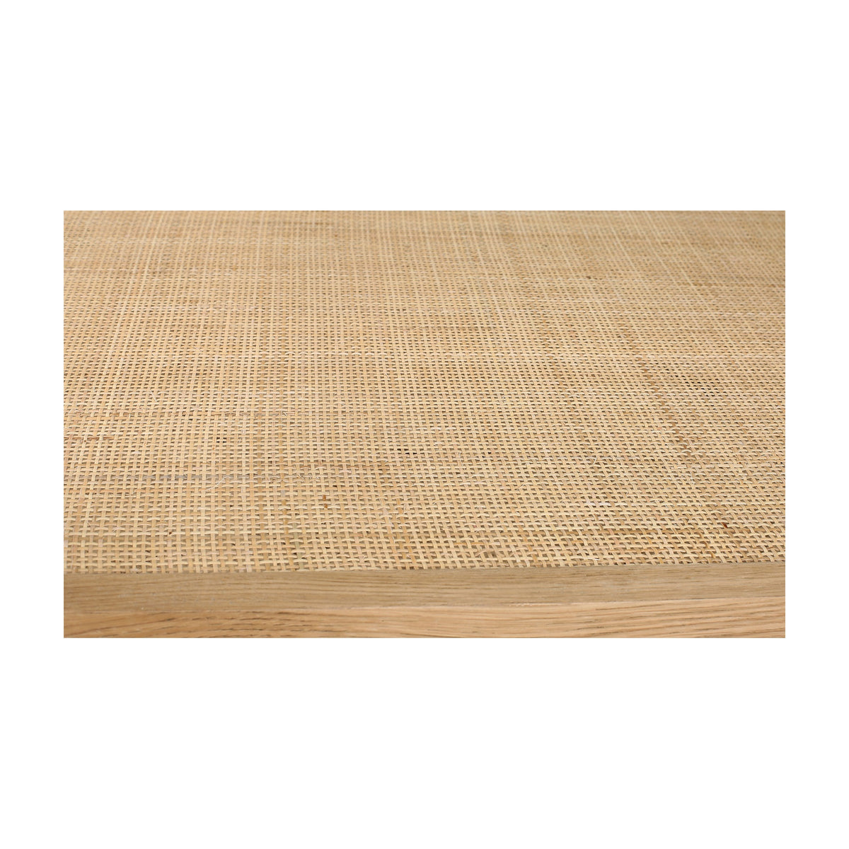 Harrington Coffee Table – 39.5" Oak, Glass and Cane Coffee Table (4)