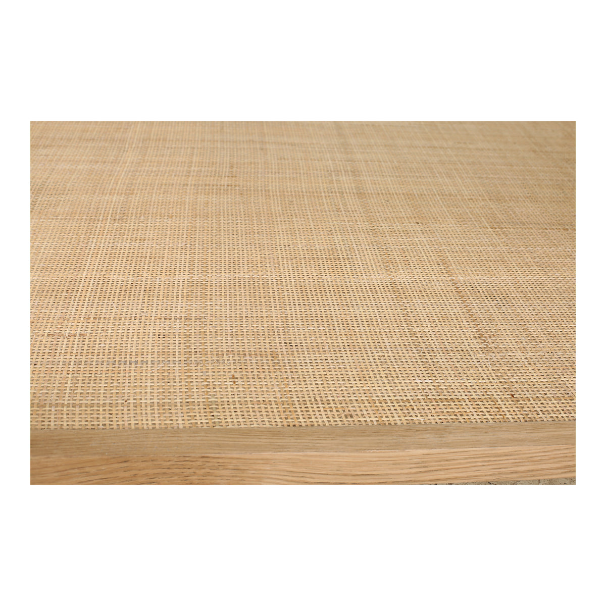 Harrington Coffee Table – 39.5" Oak, Glass and Cane Coffee Table (5)