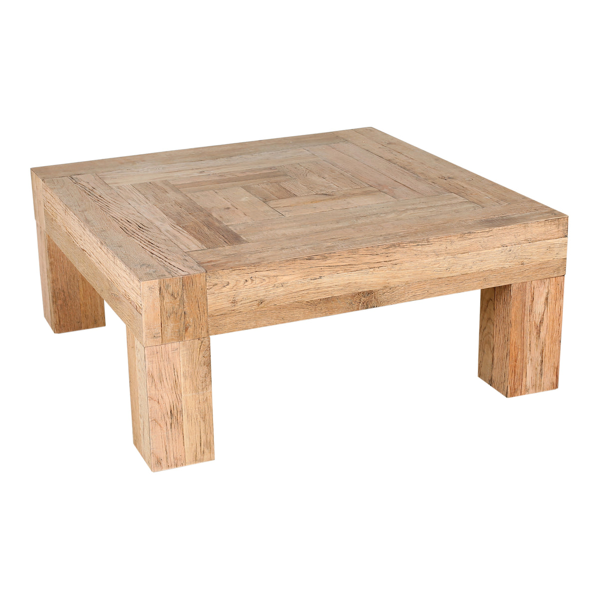 Evander Coffee Table – 39.5" Reclaimed Oak Square Coffee Table (2 Colors) (2)
