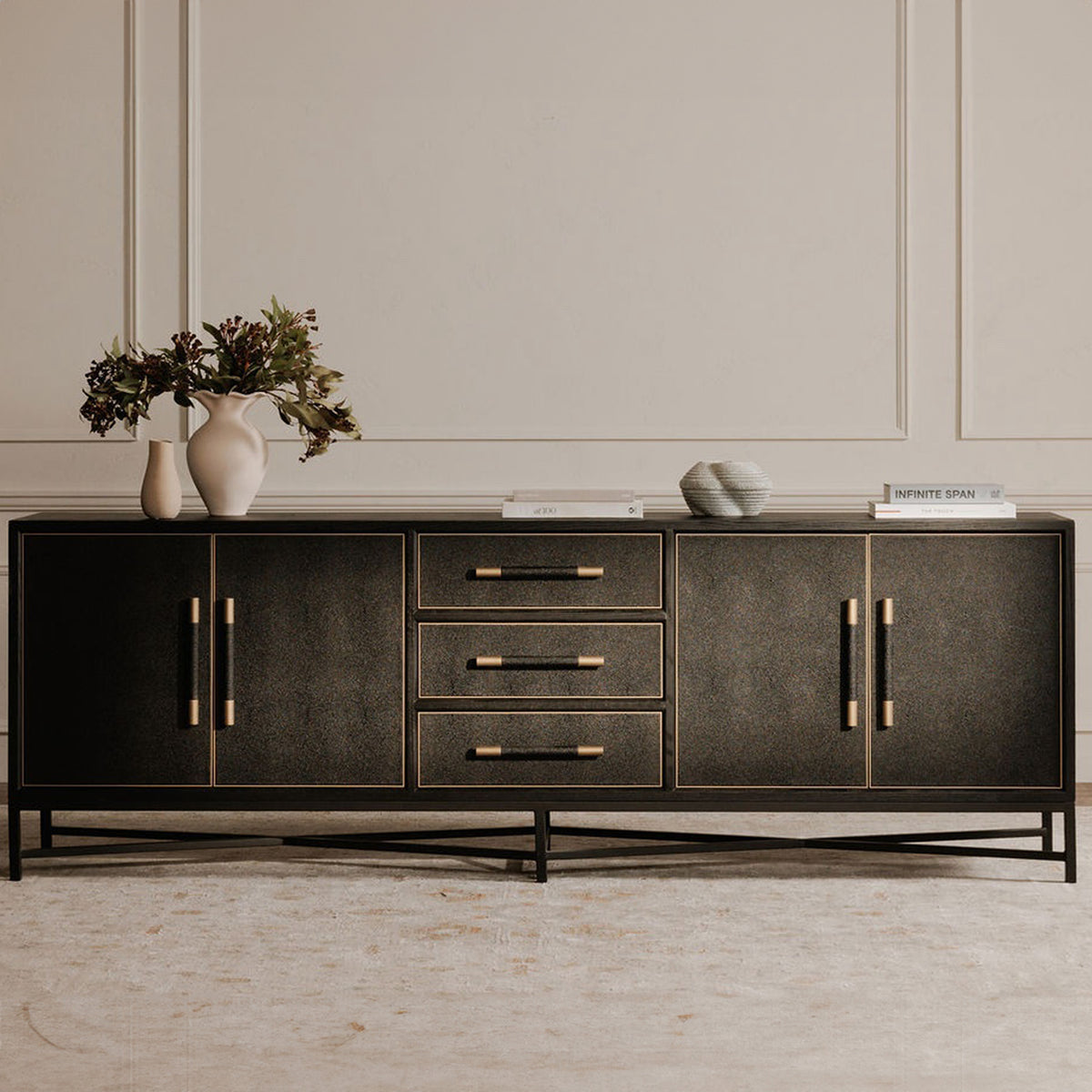 Mako Sideboard – 76" to 100" Art Deco Sideboard (3 Colors) (46)