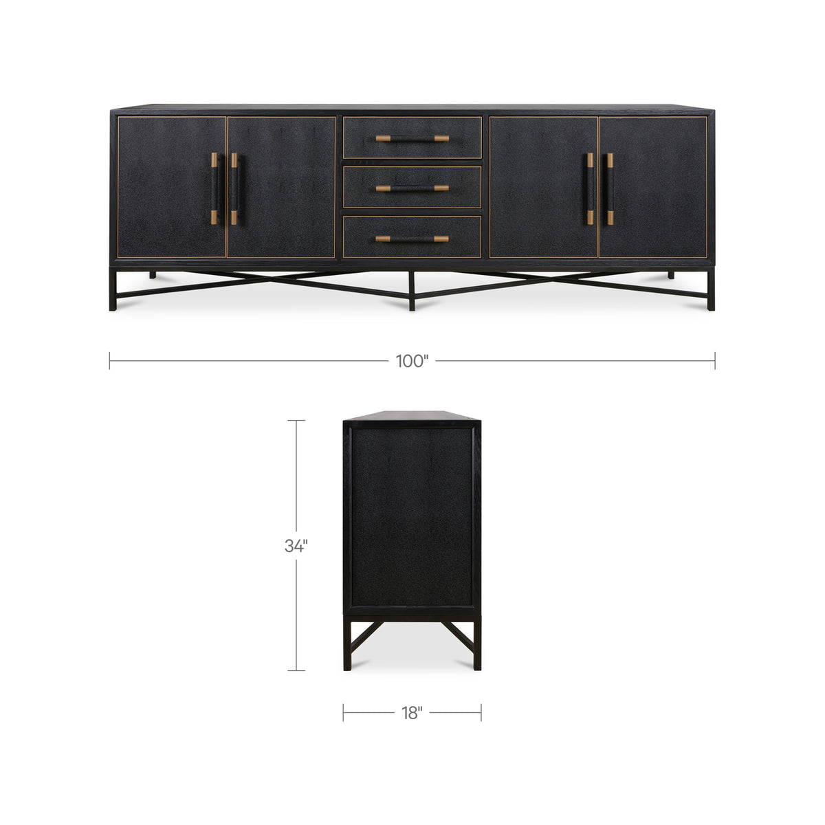 Mako Sideboard – 76" to 100" Art Deco Sideboard (3 Colors) (49)