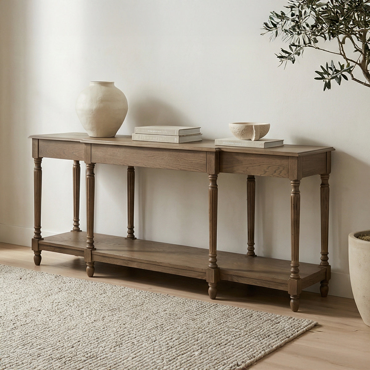 Martha Console Table – 80" Oak Console Table (11)