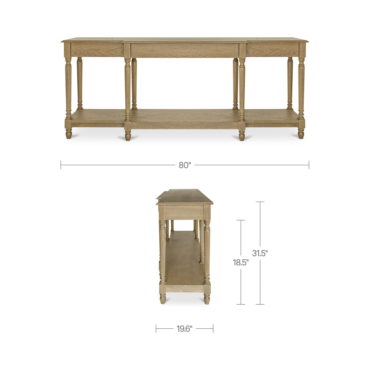 Martha Console Table – 80" Oak Console Table (12)