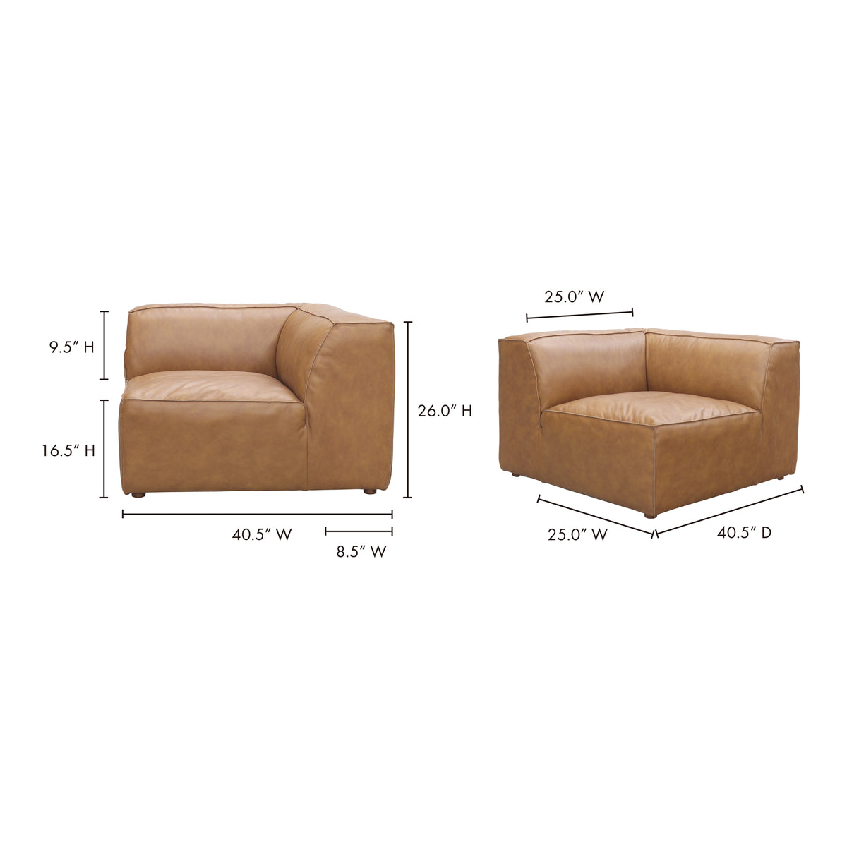 Form Corner Chair – 40.5" Leather Corner Chair (12)