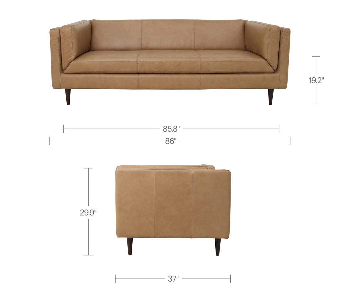 Woods Sofa – 86" Leather Sofa (3)