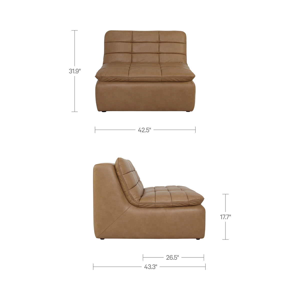 Lino Slipper Chair – 42.5" Leather Slipper Chair (6)