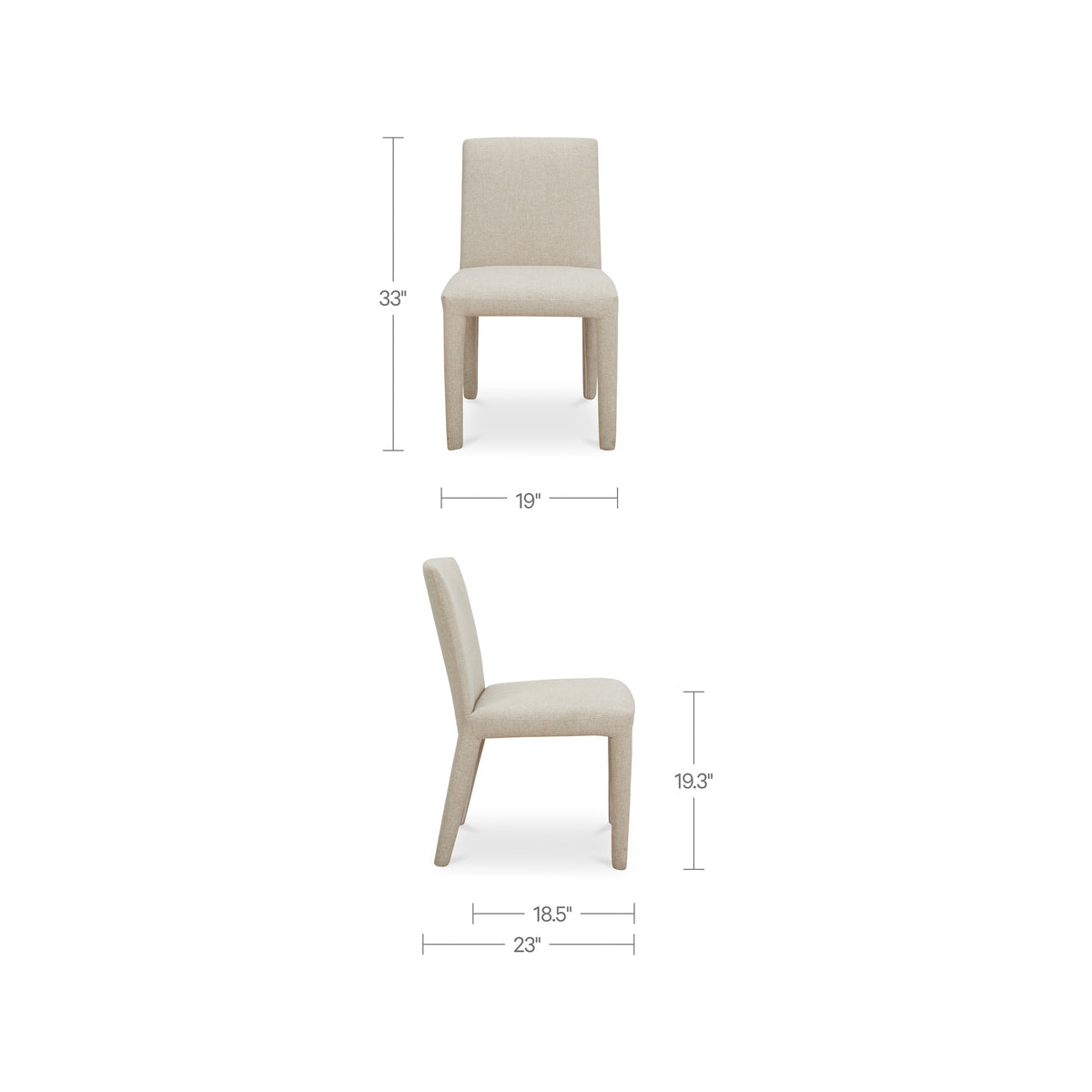 Monte Dining Chair – 19" Upholstered Dining Chairs, Set of 2 (10)