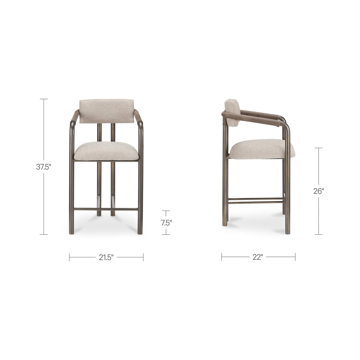 Cassidy Counter Stool – 21.5" Wishbone Upholstered Counter Stool (8)