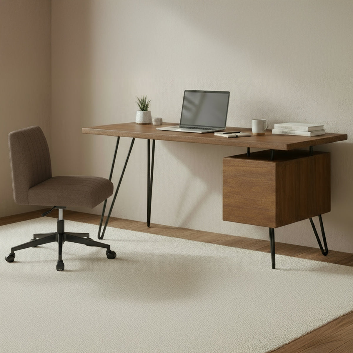 Sally Office Chair – 20.3" Upholstered Swivel Office Chair (2 Colors) (7)