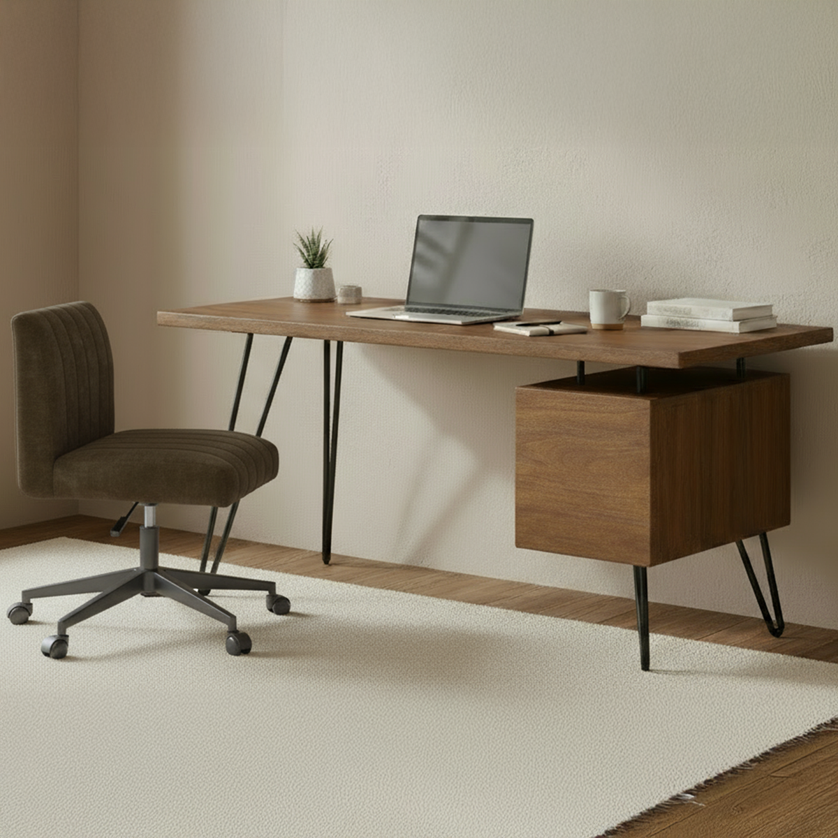 Sally Office Chair – 20.3" Upholstered Swivel Office Chair (2 Colors) (15)