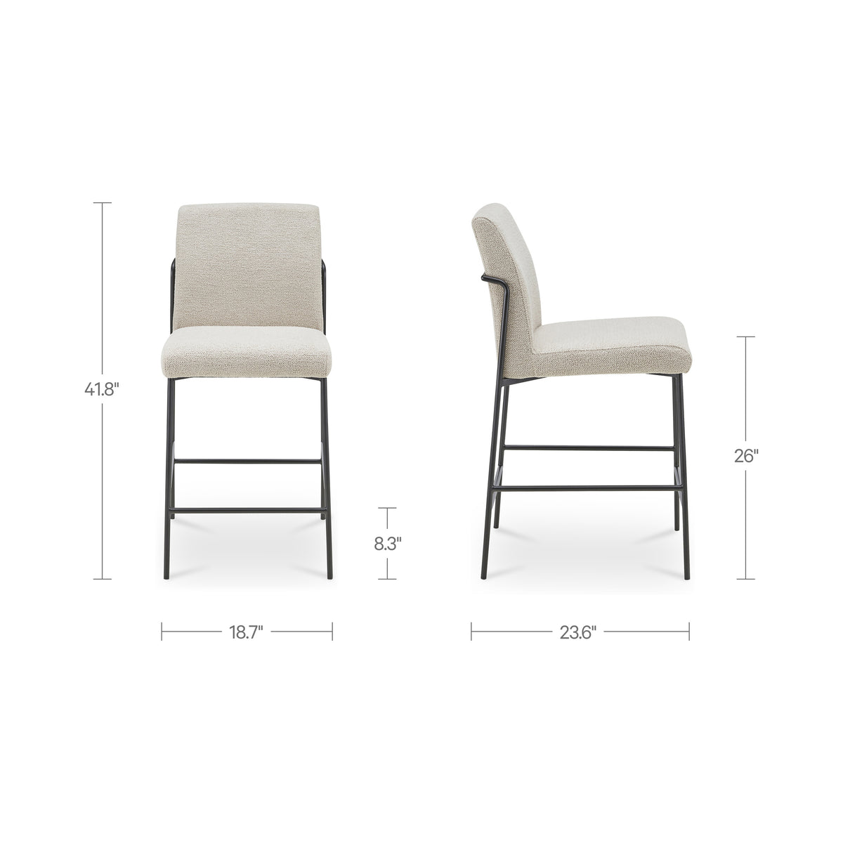 Danny Counter Stool – 18.7" Upholstered Counter Stool (2 Colors) (8)