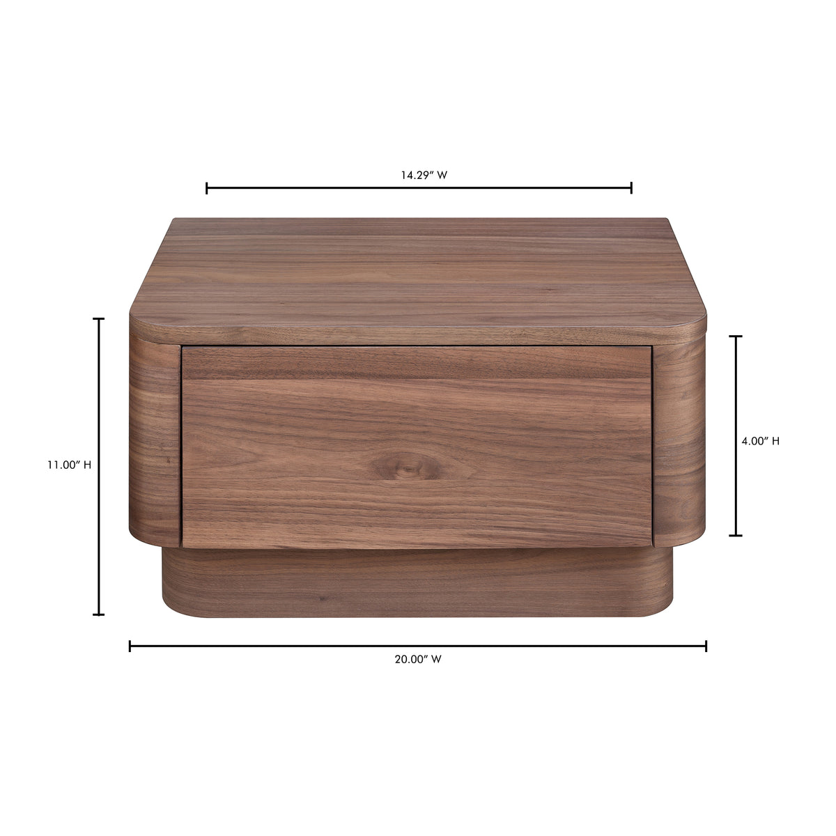 Round Off Nightstand – 20" Veneer Nightstand (3 Colors) (20)