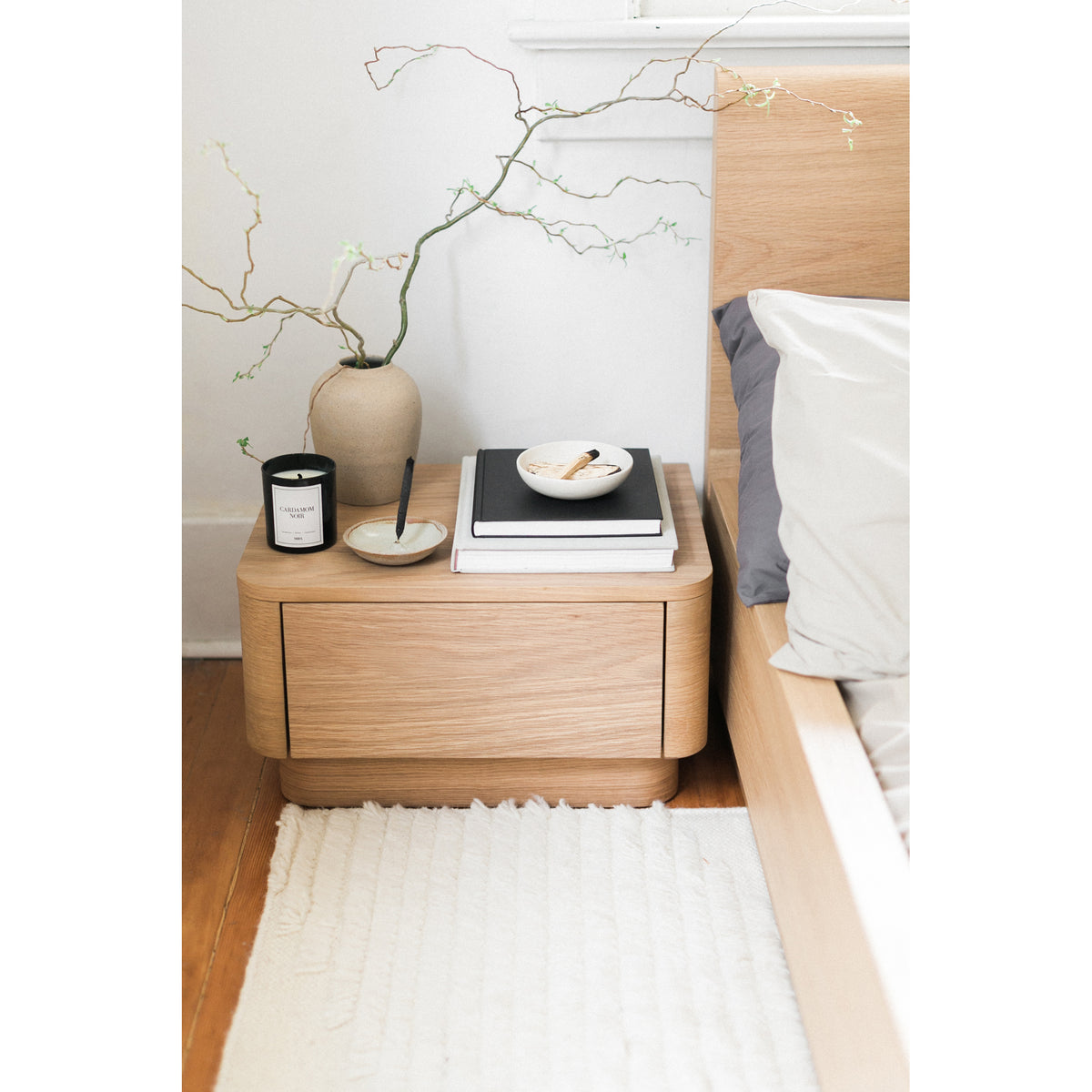 Round Off Nightstand – 20" Veneer Nightstand (3 Colors) (6)