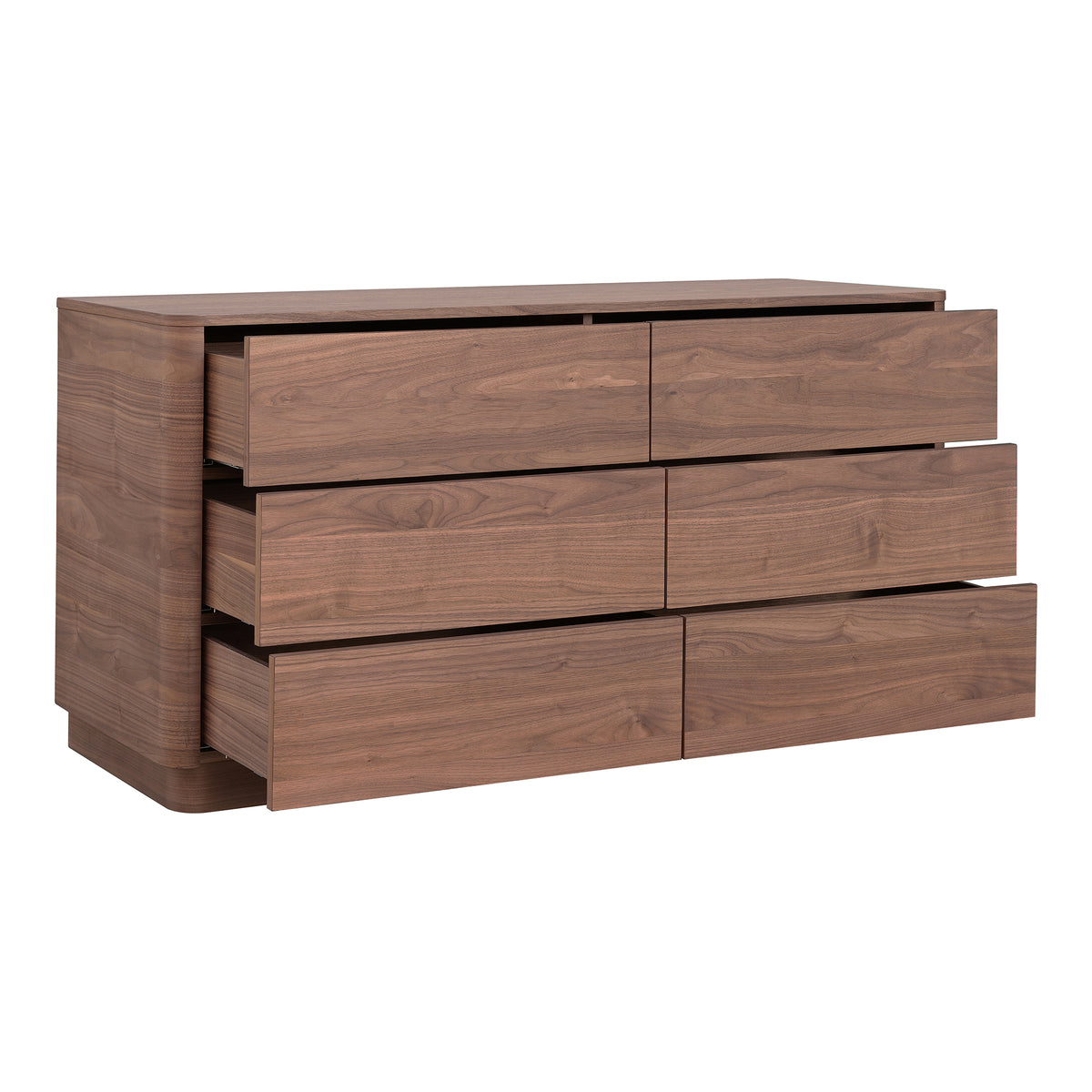 Round Off Dresser – 60" 6-Drawer Veneer Dresser (2 Colors) (12)
