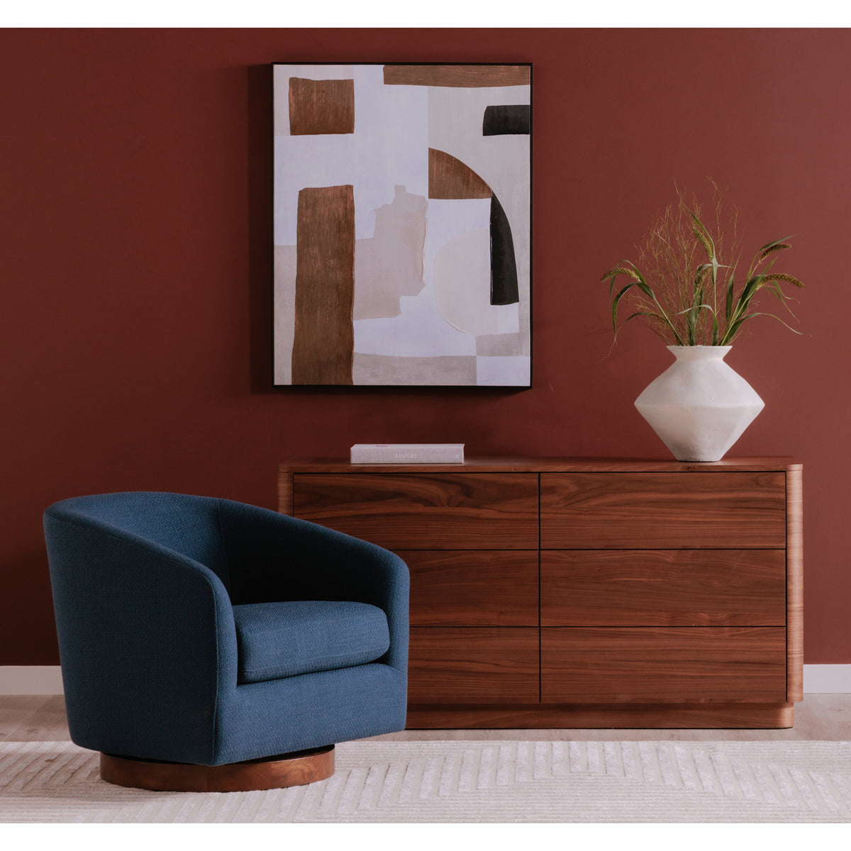 Round Off Dresser – 60" 6-Drawer Veneer Dresser (2 Colors) (17)