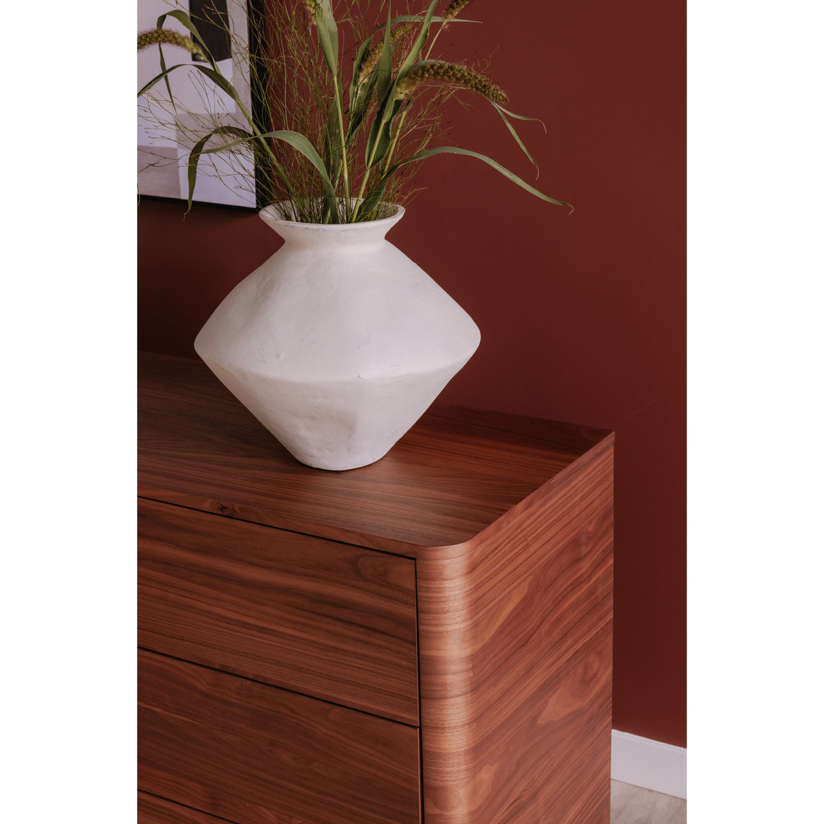 Round Off Dresser – 60" 6-Drawer Veneer Dresser (2 Colors) (18)