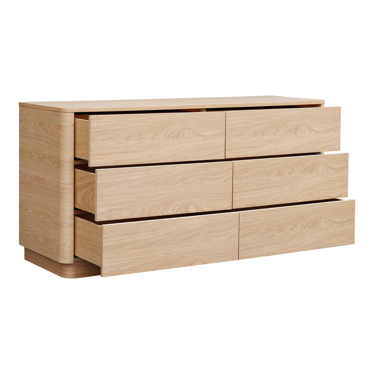 Round Off Dresser – 60" 6-Drawer Veneer Dresser (2 Colors) (3)