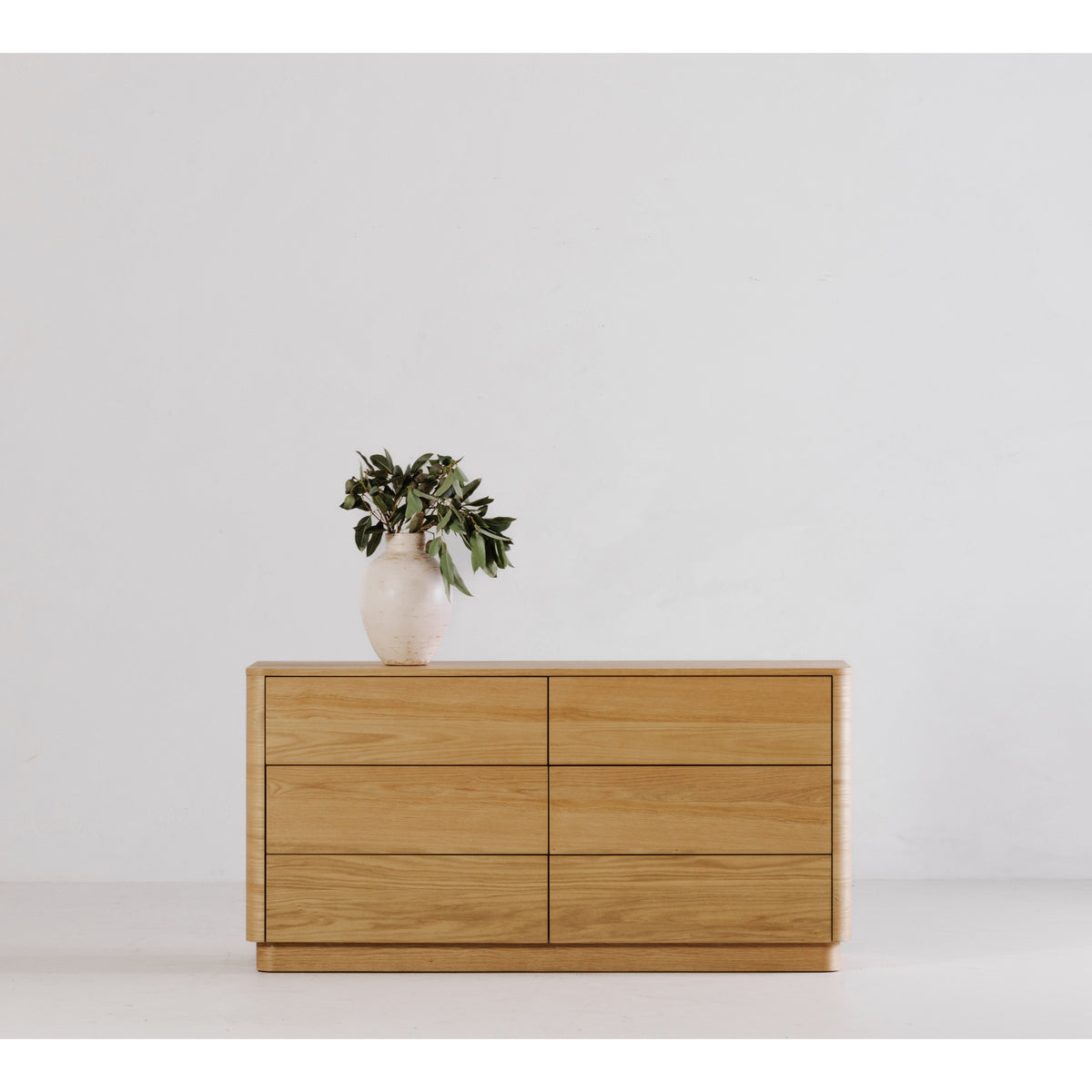 Round Off Dresser – 60" 6-Drawer Veneer Dresser (2 Colors) (7)