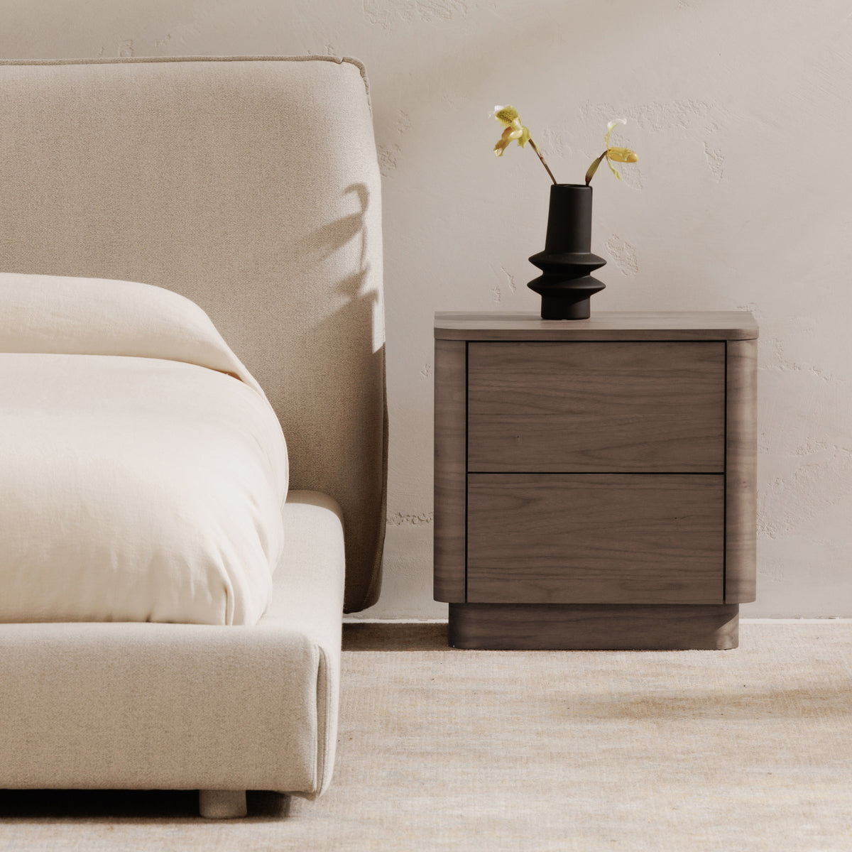 Round Off Nightstand – 20" Veneer Nightstand (3 Colors) (41)
