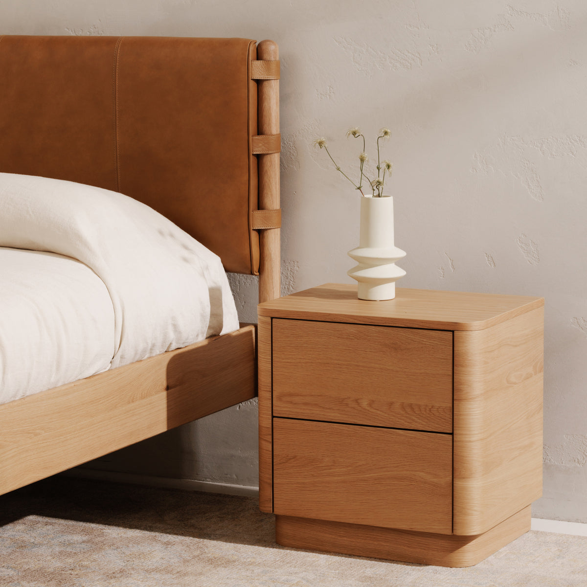 Round Off Nightstand – 20" Veneer Nightstand (3 Colors) (29)