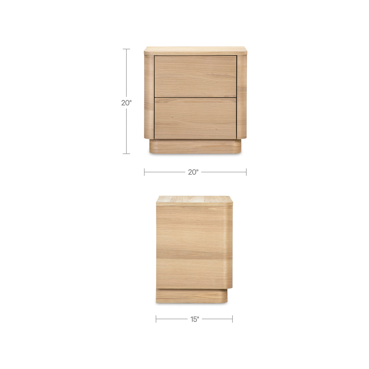 Round Off Nightstand – 20" Veneer Nightstand (3 Colors) (31)