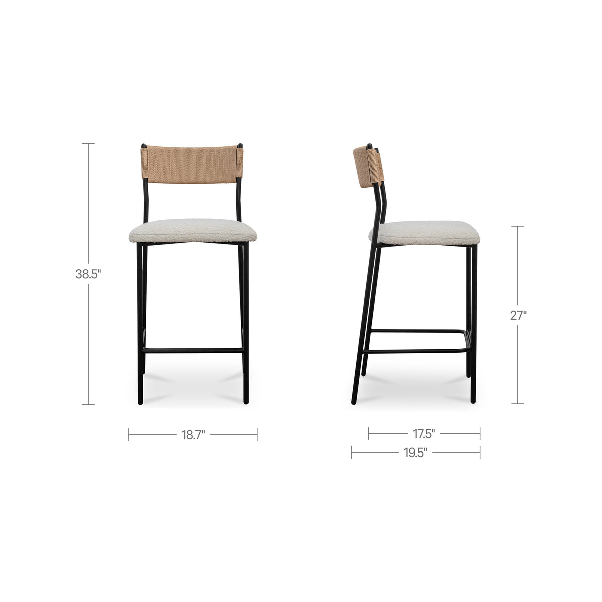 Foley Counter Stool – 18.75" Boucle Counter Stool (7)